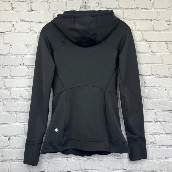 Lululemon Every Journey Hoodie Asymmetrical Zip Black Sz 2